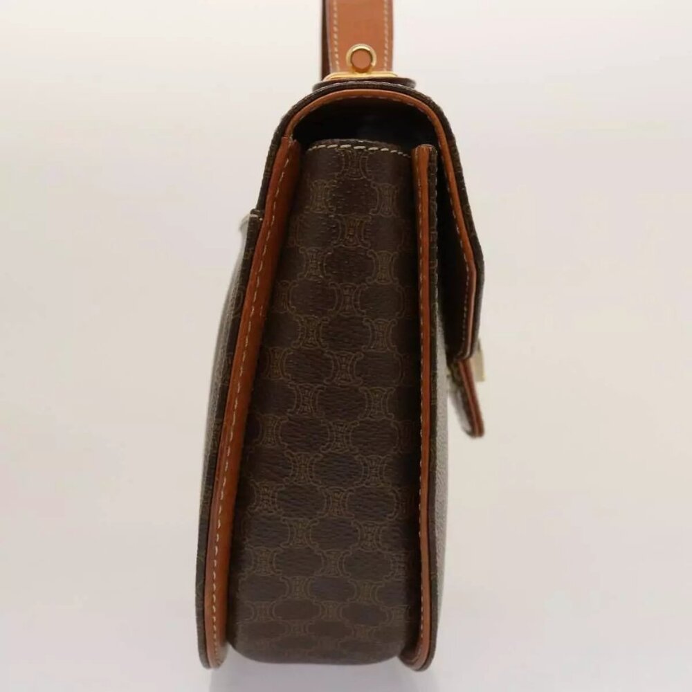 CELINE Macadam Canvas Hand Bag PVC 2way Brown Auth - Picture 5 of 16
